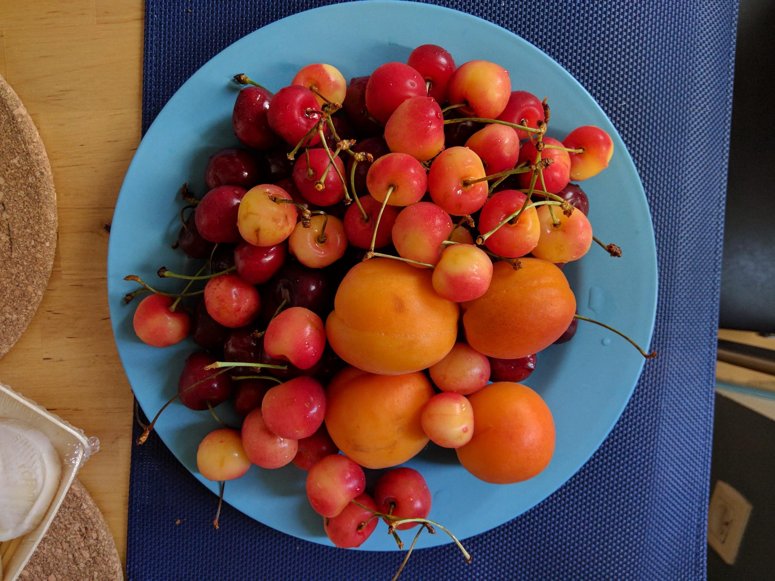 Cherries and apricots