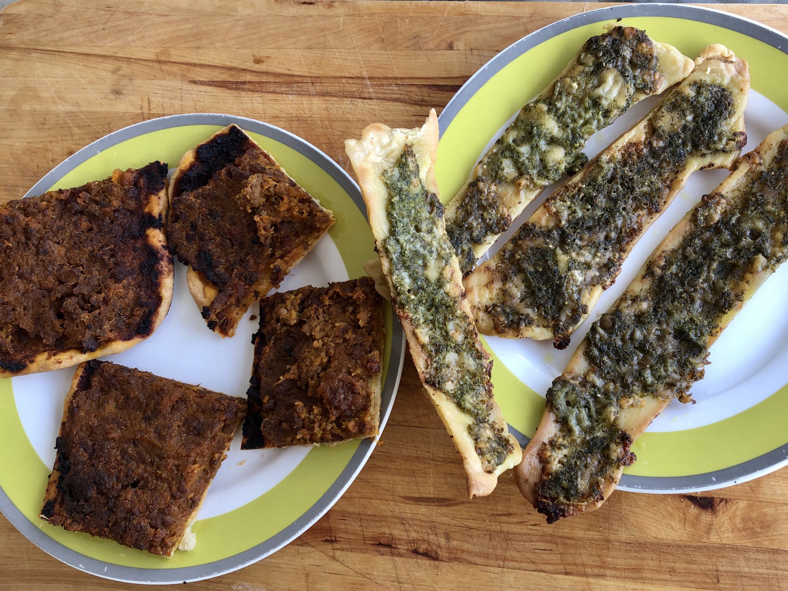 Open galette snacks from dough and filling leftovers