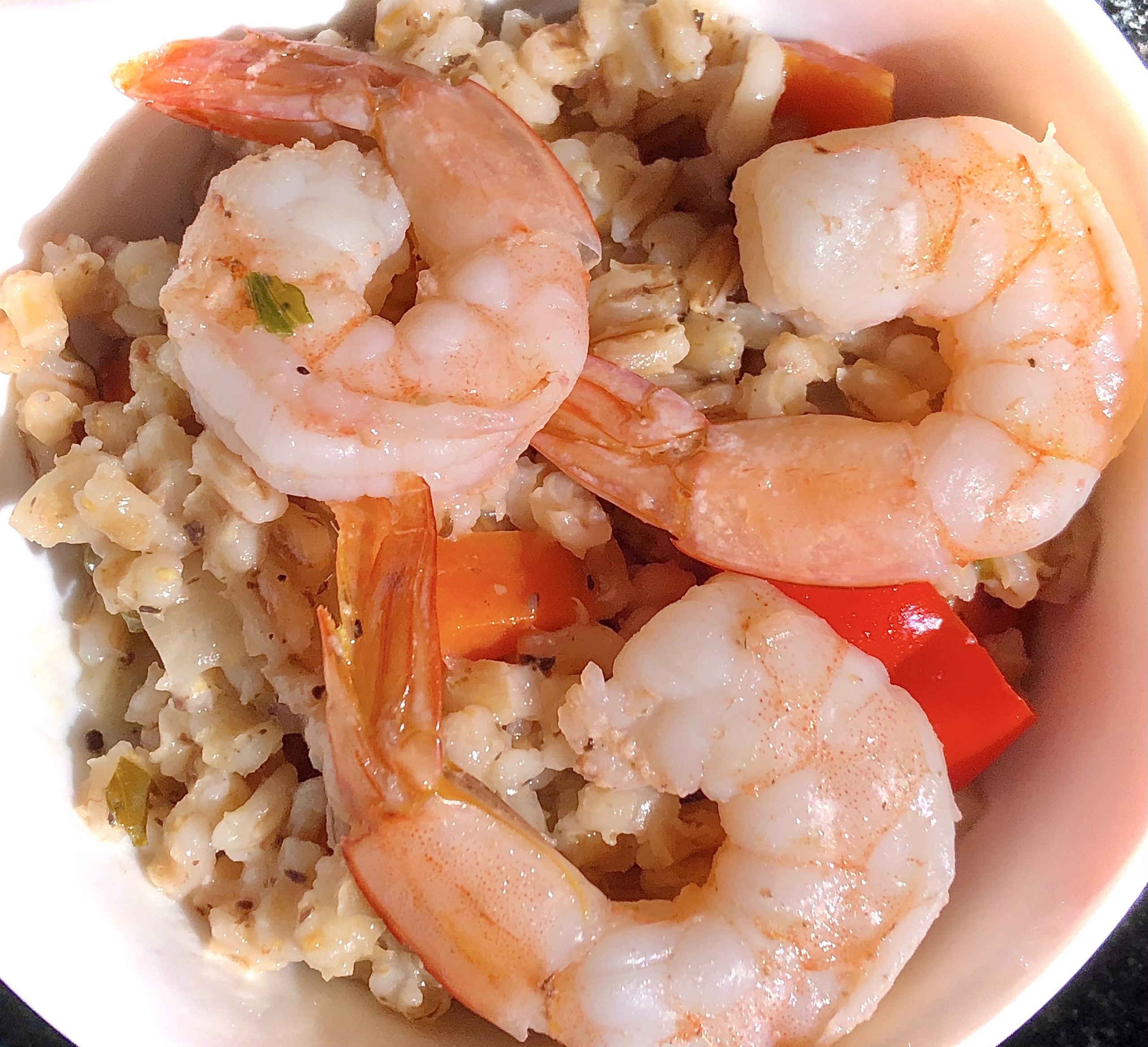 Barley risotto with shrimps