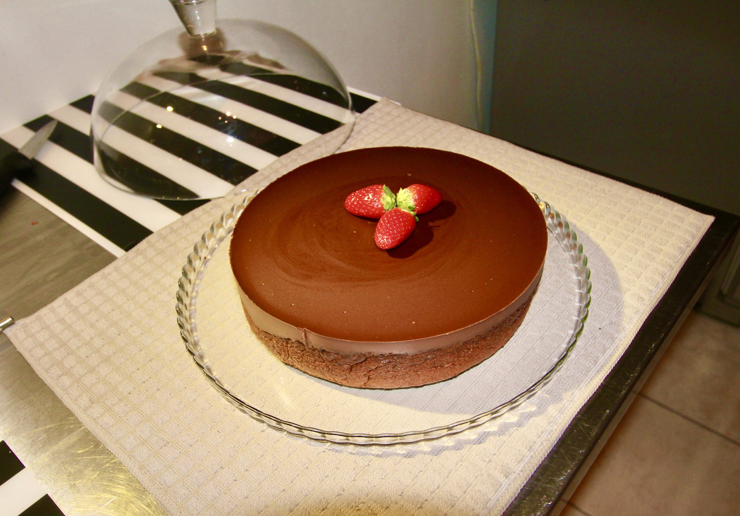 Rich chocolate cake with hazelnuts
