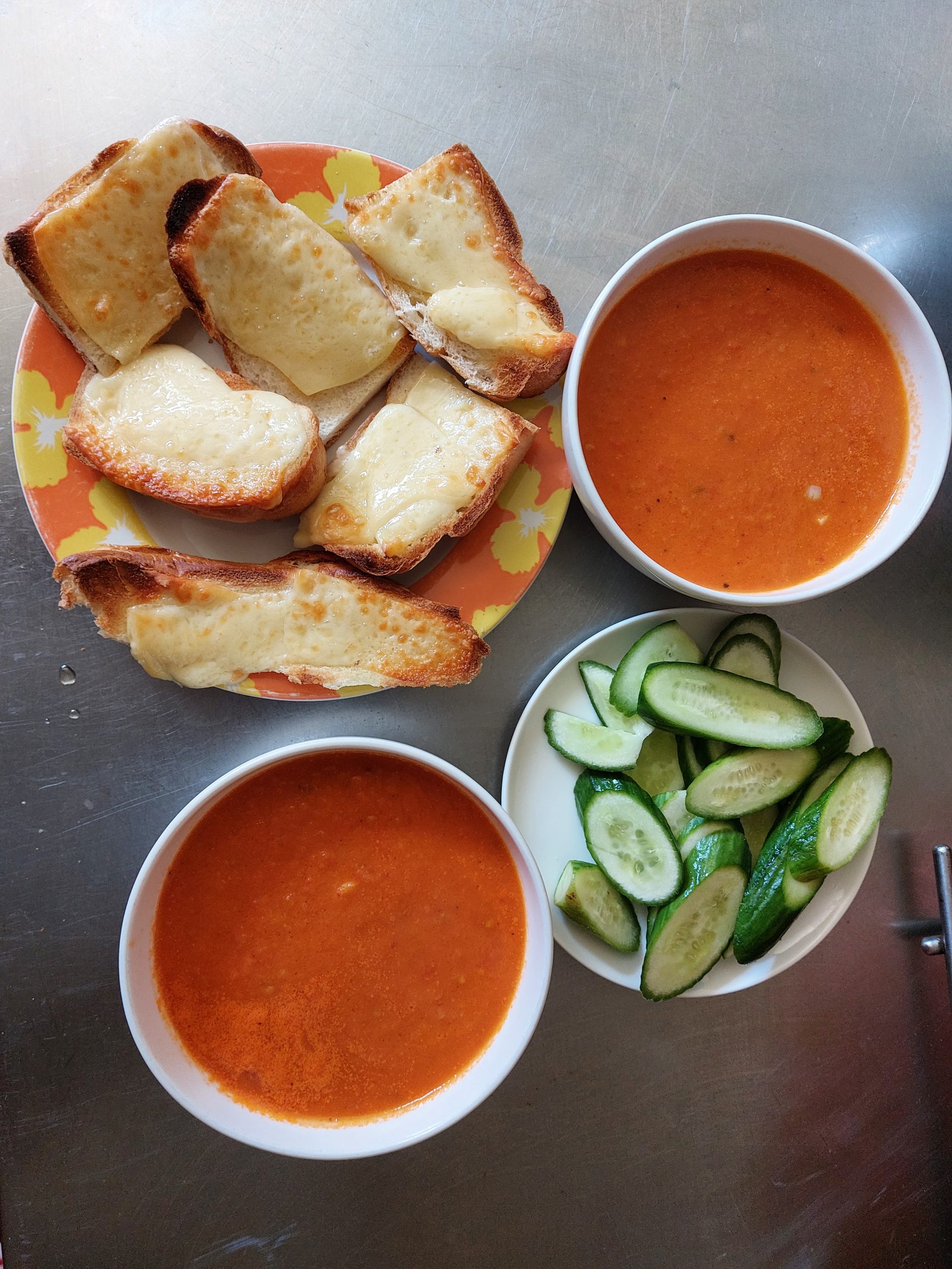 Gazpacho with cheese toast