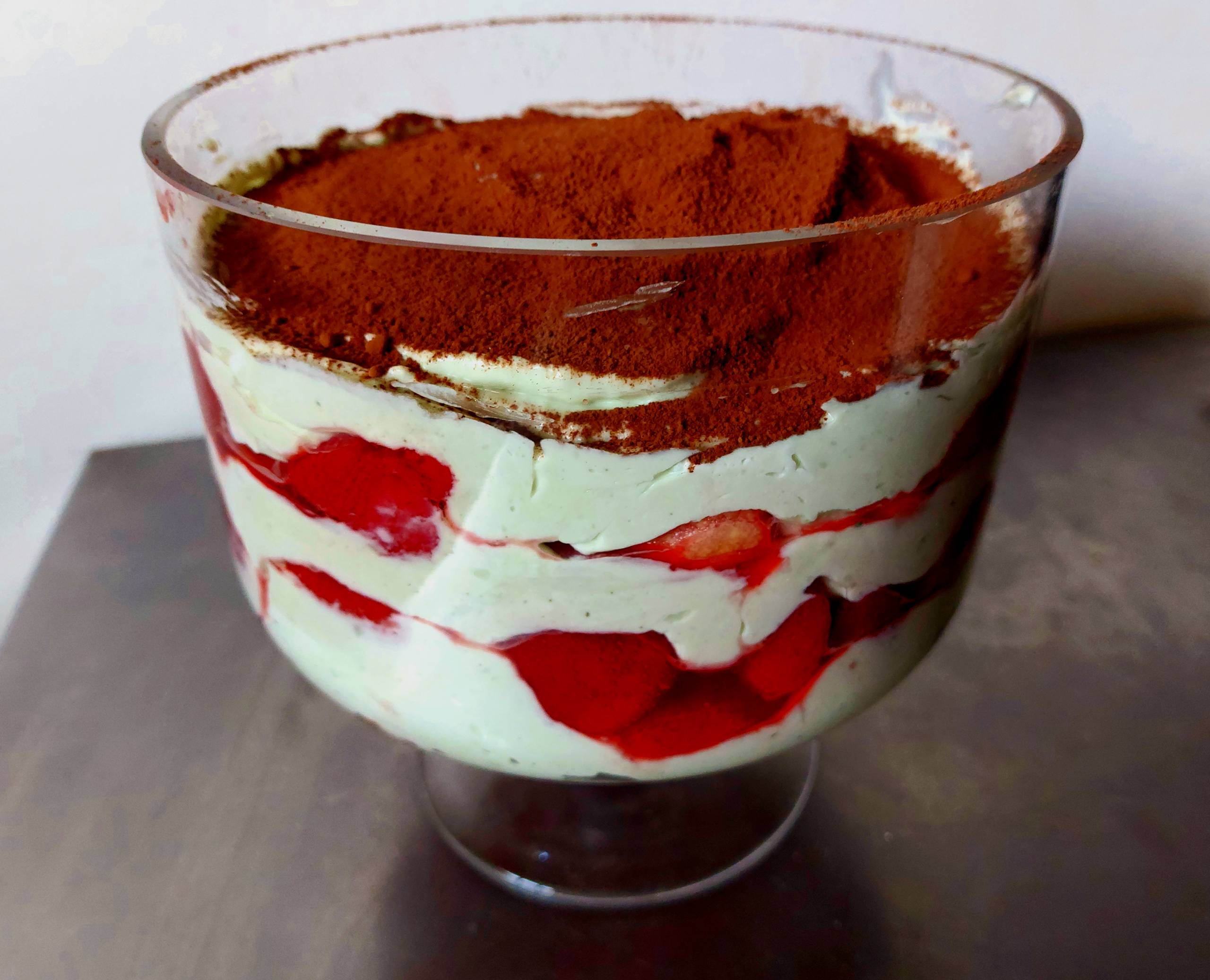 Strawberry Tiramisu with Pistachio Mascarpone Cream